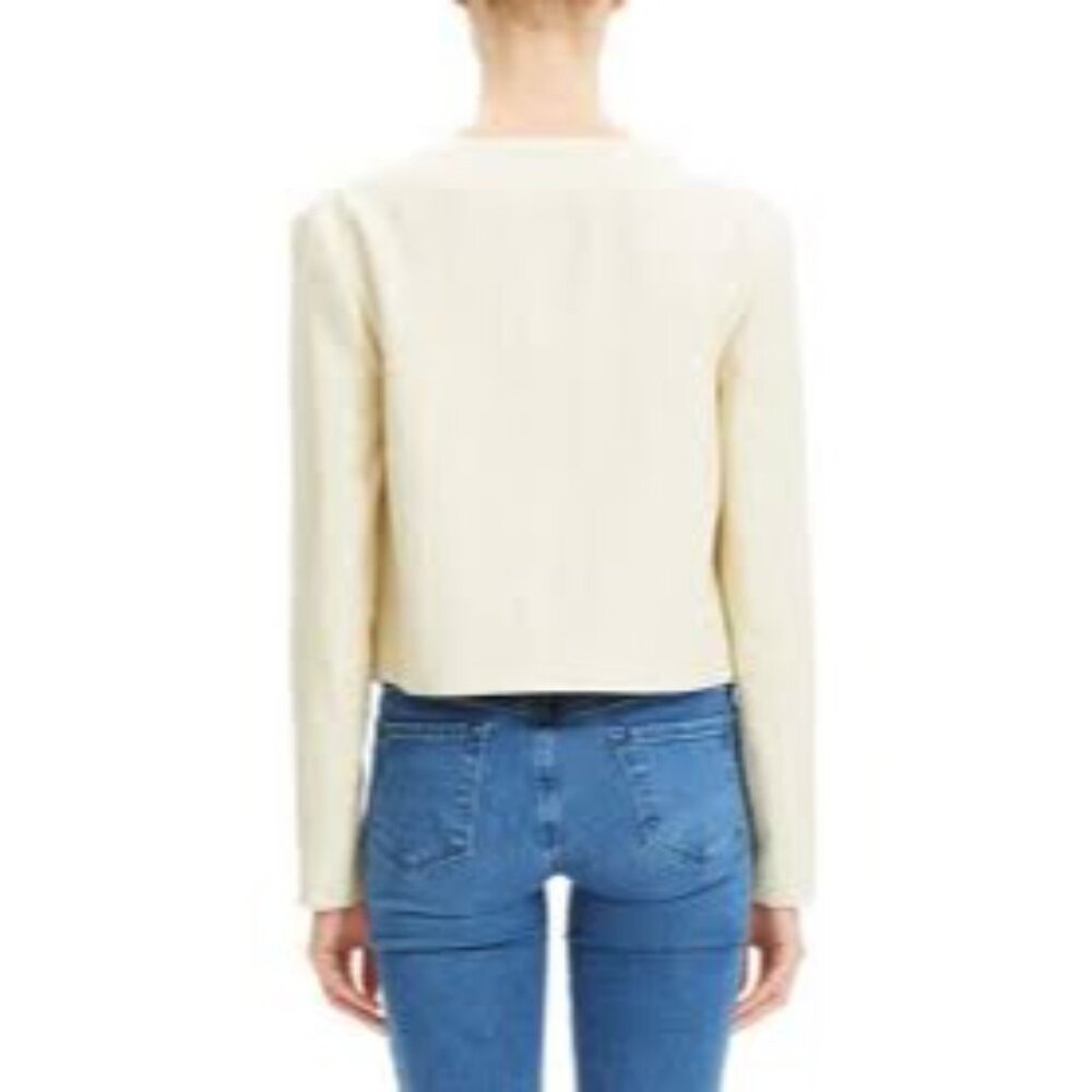 Theory Womens Cropped Jacket Size 12 Light Linen Luxe Beige NWT - Picture 6 of 12